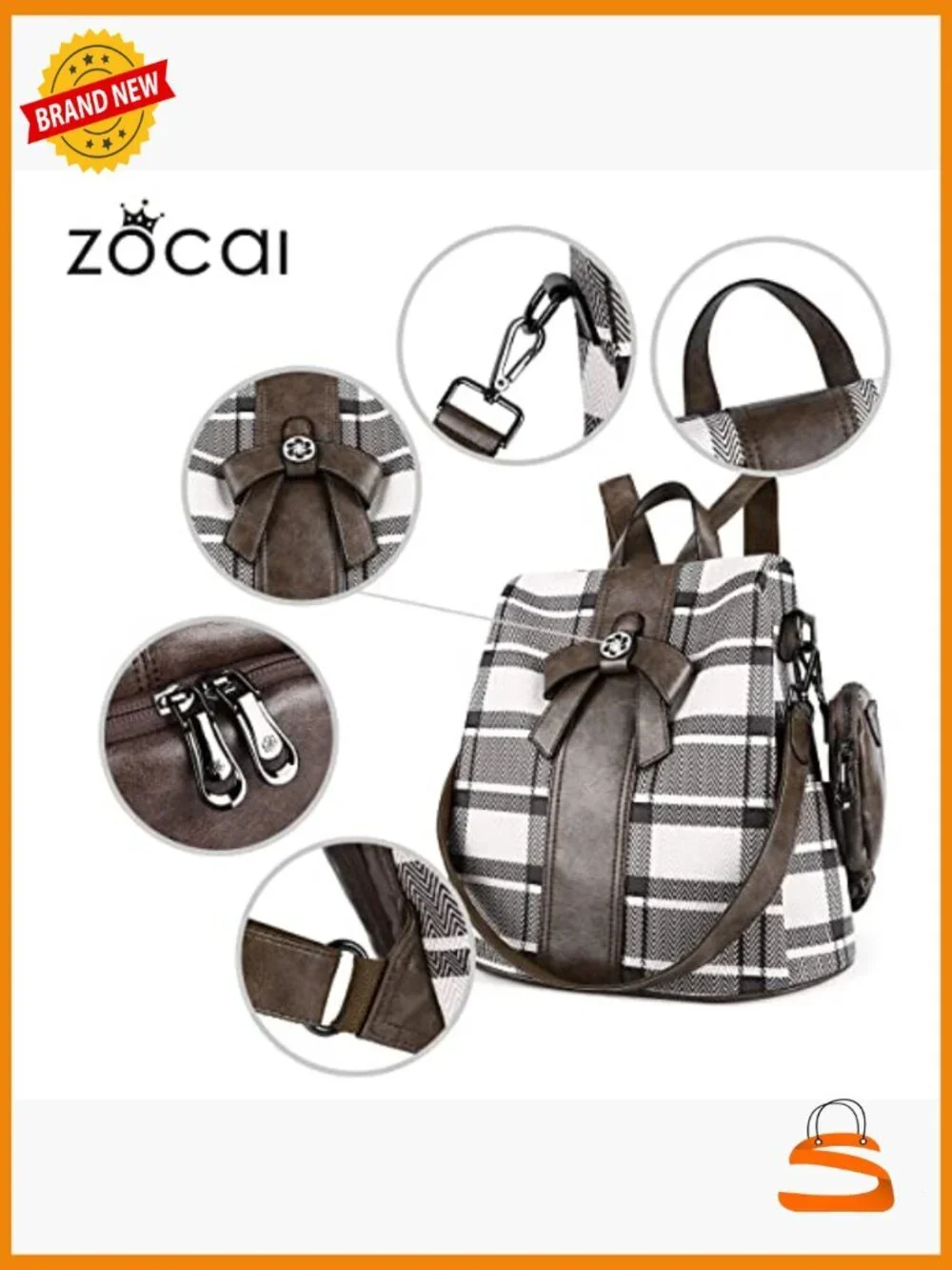 Vegan Leather Fashion Backpack Purse Anti-Theft Daypack